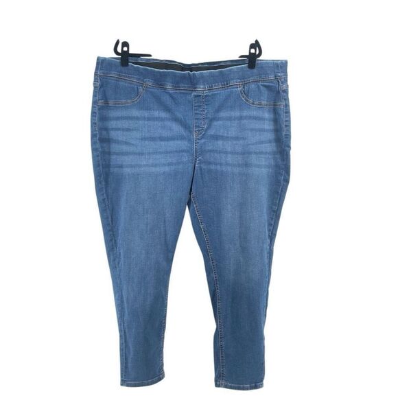 Denim & Co Pull-On Stretch Jeggings 26W / 4X Medium Wash Cozy Touch Denim Pants - Picture 2 of 14